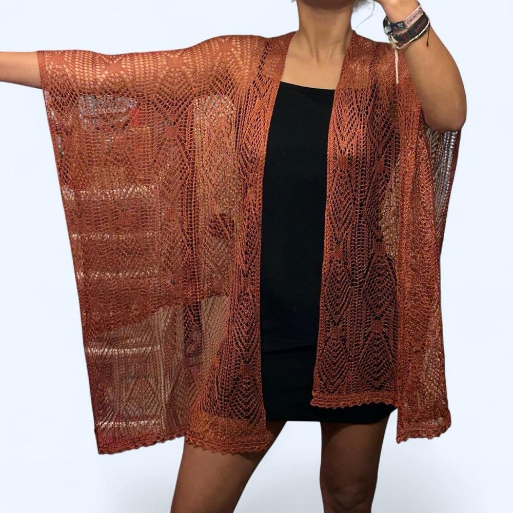 Fairy Orange Knit Cardigan Poncho by Coldwater Creek!